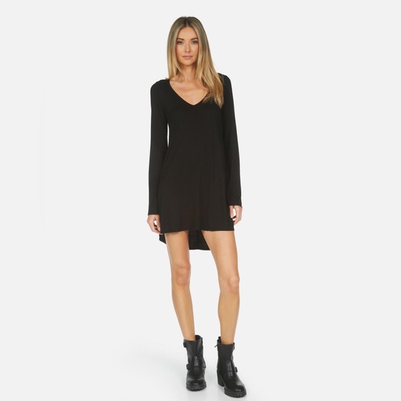 MICHAEL LAUREN 'Kyle' Core V-Neck Dress in Black - Picture 2 of 8